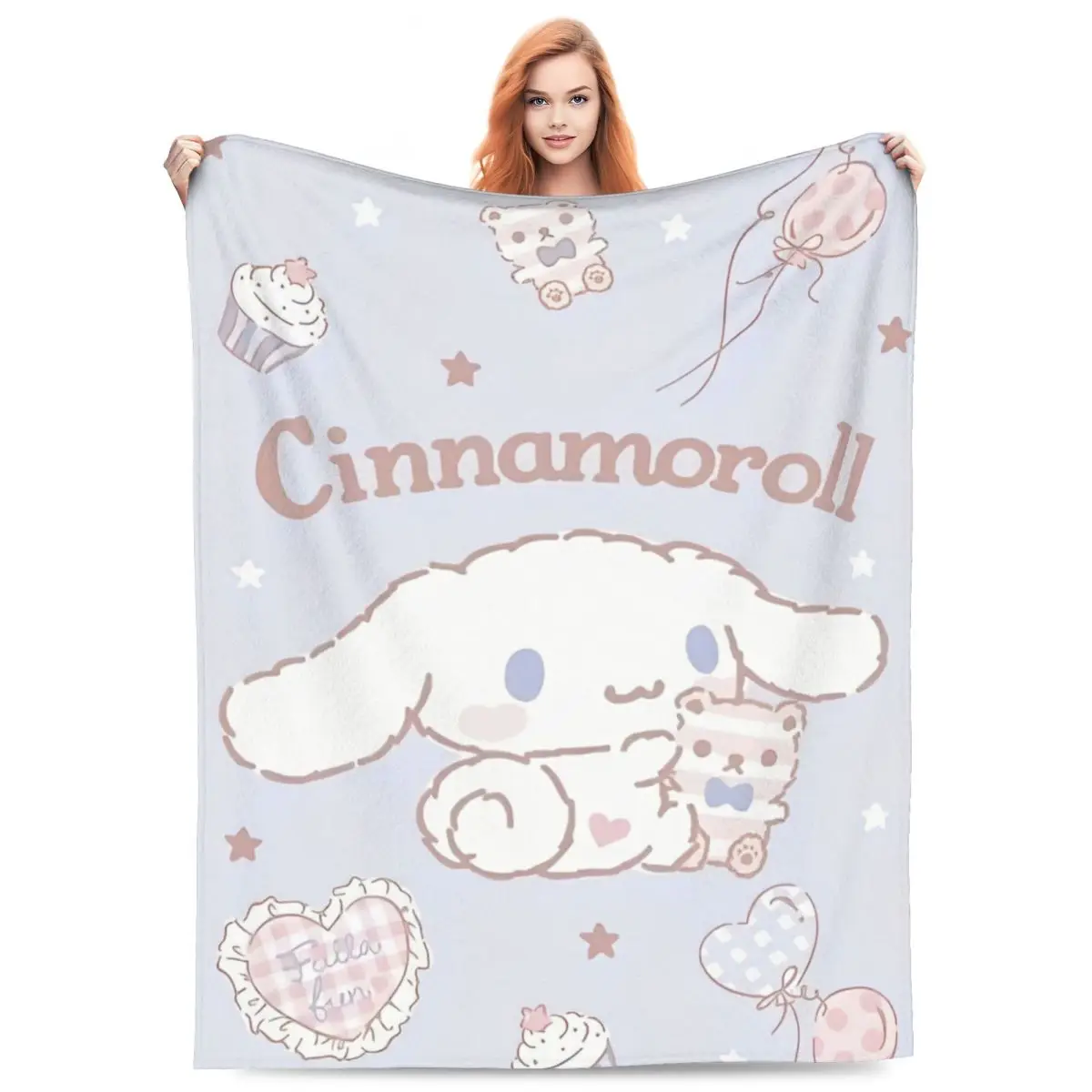 

Kawaii Cinnamoroll Blankets Sanrio Cute Cartoon Dog Wool Awesome Warm Throw Blankets for Coverlet Spring/Autumn