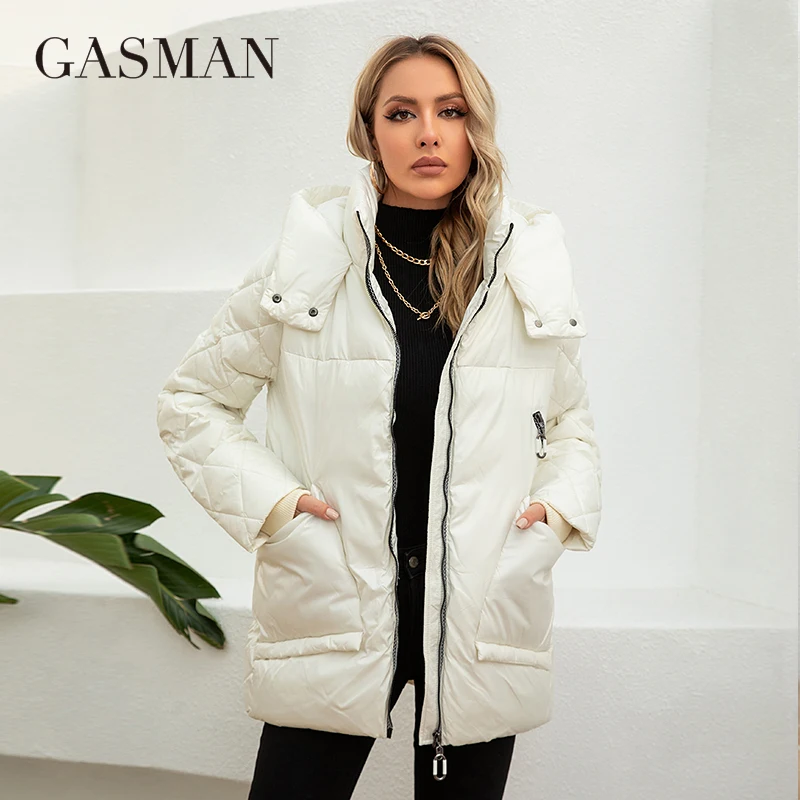 GASMAN 2023 Women\'s Winter Jacket New Warm Solid Down Parka Coat Women Fashion Collection Outwear Female Elegant Jacket 81505