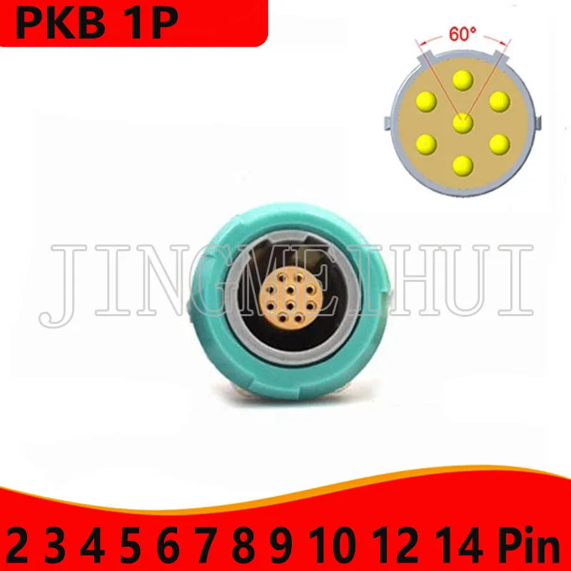 

PKB 1P 60 Degree 2 3 4 5 6 7 8 9 10 12 14 Pins Hole Two Keyings Medical Plastic Push-pull self-locking Female socket Connector