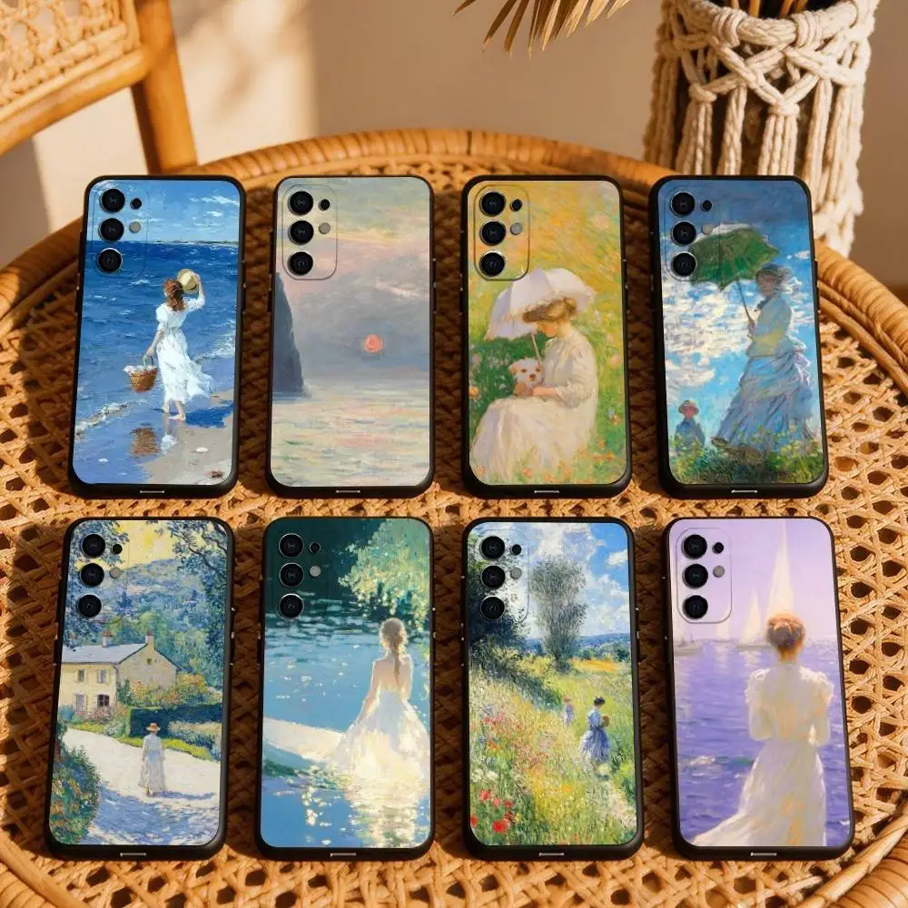 M-Monet's beautiful paintings  Phone Case For Samsung S25,S24,S21,S22,S23,S30,Ultra,S20,Plus,Fe,Soft Silicone Black Cover