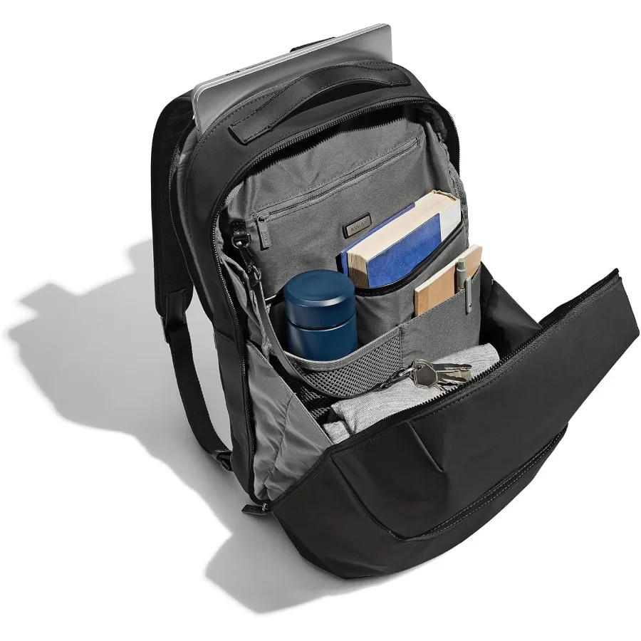 حقيبة ظهر للسفر بسحاب من Away Everywhere مع حافظة كمبيوتر محمول خفيفة الوزن ومتينة لأساسيات السفر باللون الأسود النفاث #5