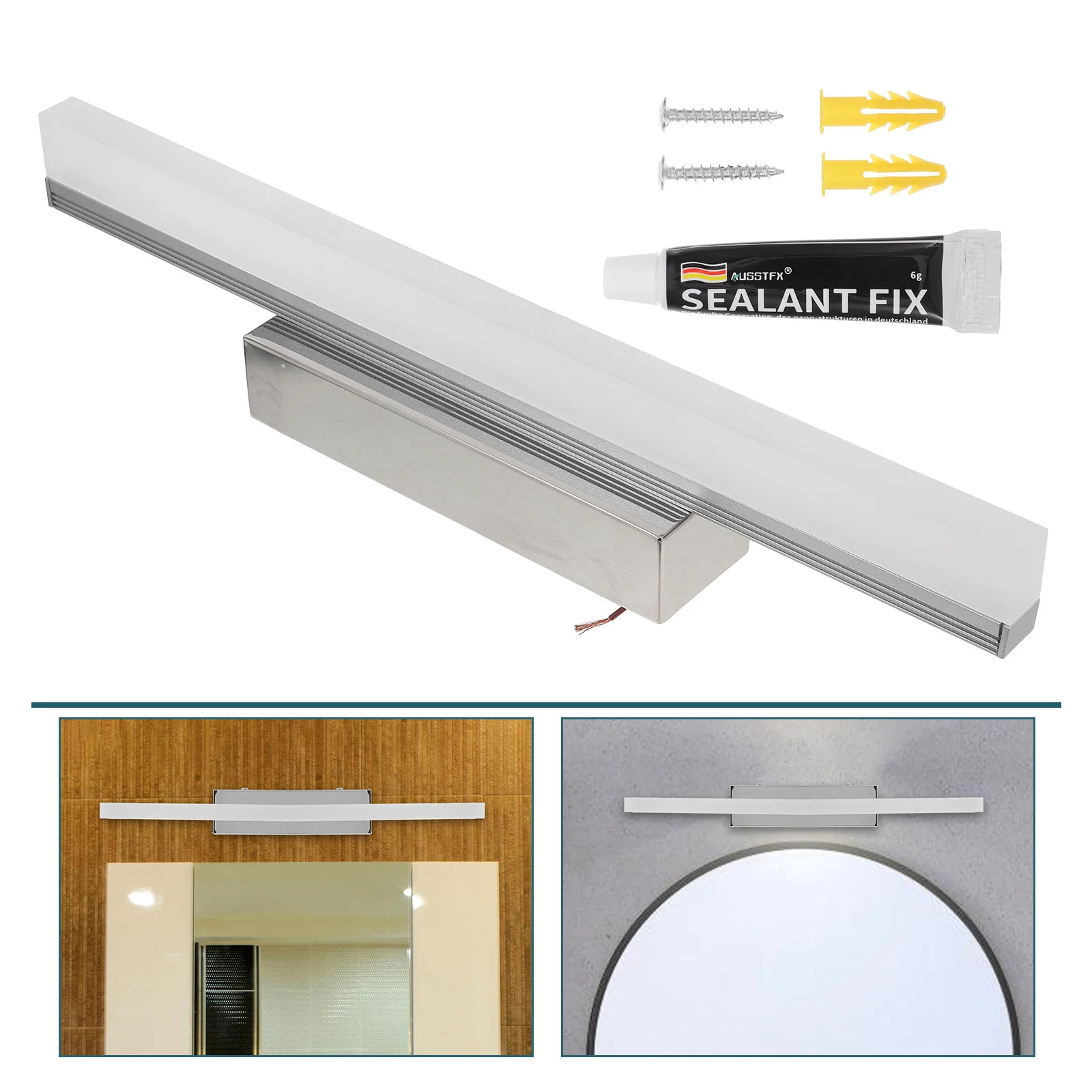 

1pc Led Mirror Front Light Simple Long Strip Wall Vanity Lamp Waterproof Makeup Light For Bathroom Bedroom Hotel (White 60Cm)