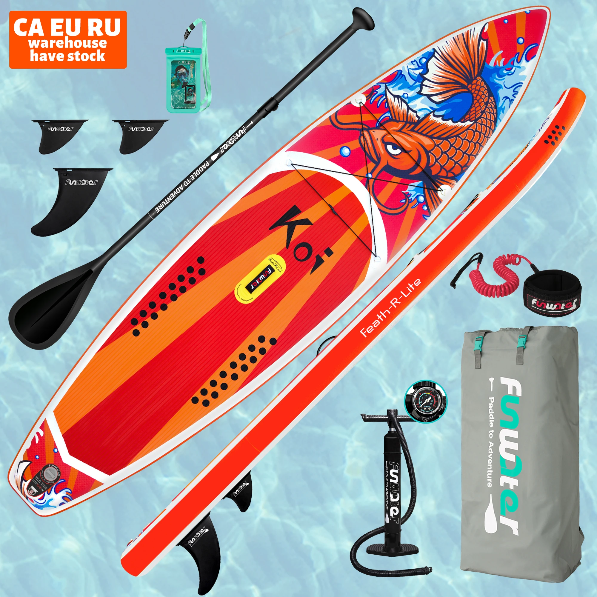 FUNWATER Fabryka Dropshipping OEM Nadmuchiwana Deska SUP Uchwyt Pompka Koi SUP Stand Up Paddle Deska SUP Iboard Deska Surfingowa