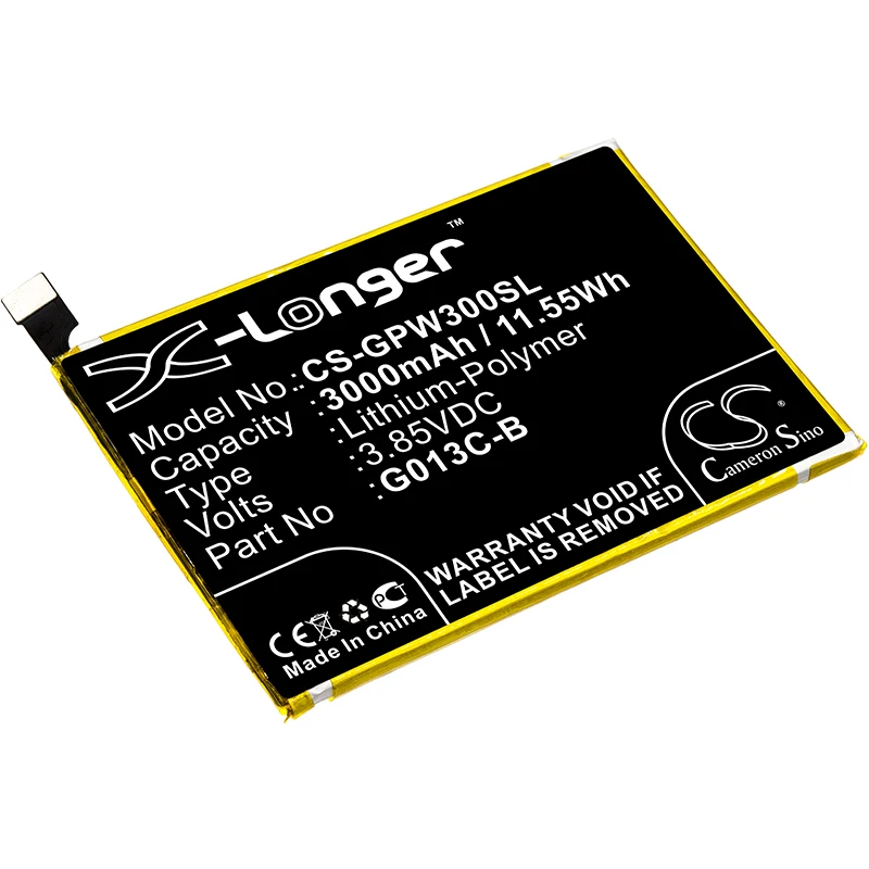 CS Replacement Battery for Google Pixel XL 3,G013C,Pixel 3 XL PN:G013C-B,823-00086-01 3000mAh / 11.55Wh