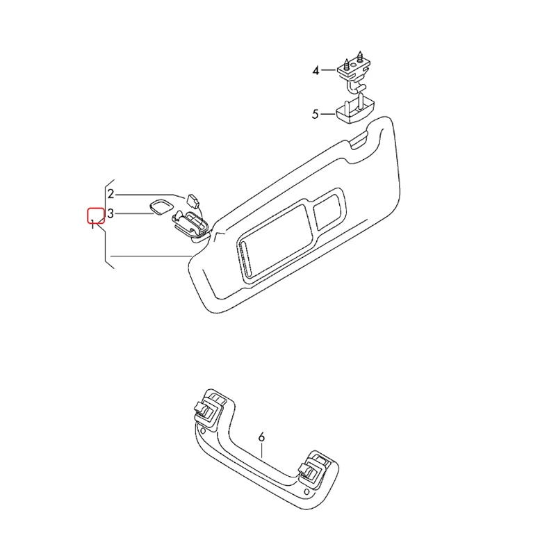 SUN Visor CLIP CAP 8K0857621 for 2015-2018 AUDI Q3 QUATTRO B8 Q5 8K0 857 621