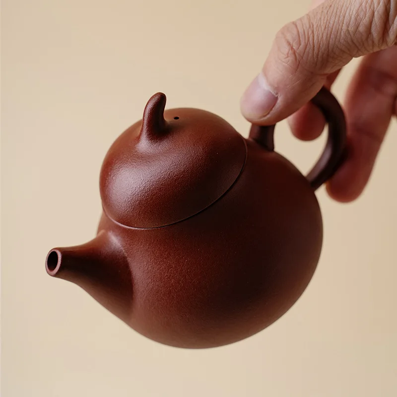 Wholesale Yixing Zisha Teapot Raw Vermilion Clay Pear Shape Pot Handmade Mini Kung Fu Brewing Teapot Chinese Style Tea Set