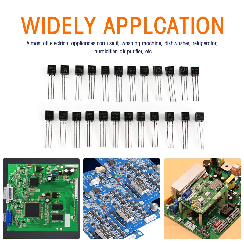 50-900PCS tranzistory souprava NPN PNP S8050 S8550 S9012 2N3904 2N3906 C1815 A1015 MJE13001 BC327 BC337 BC517 BC547 BC548 BC549 BC558