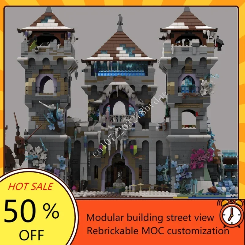 7877PCS MOC Medieval Castle Custom Puzzle Model nostalgic castle WINTER Technical DIY Assembly Set Toy Child Holiday Gift