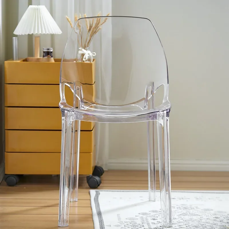 Acrylic transparent chair plastic stool crystal stool devil ghost chair Nordic dining chair creative Internet celebrity makeup