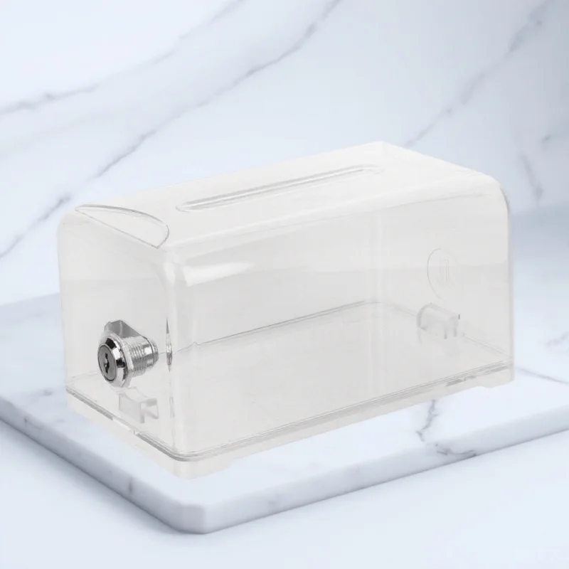 

1 set 1 Set Business Card Holder Transparent Storage Box For Office Conference Exhibition Desktop Organizer Lockable Case