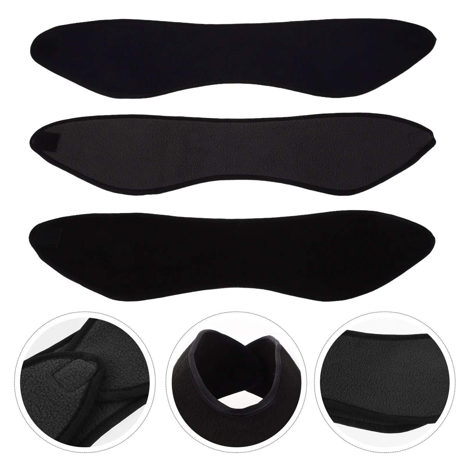 3Pcs Unisex Winter Ear Protection Headband Double-Layer Polar Fleece Warm Ear Covers for Men Women Cold Weather Outdoor