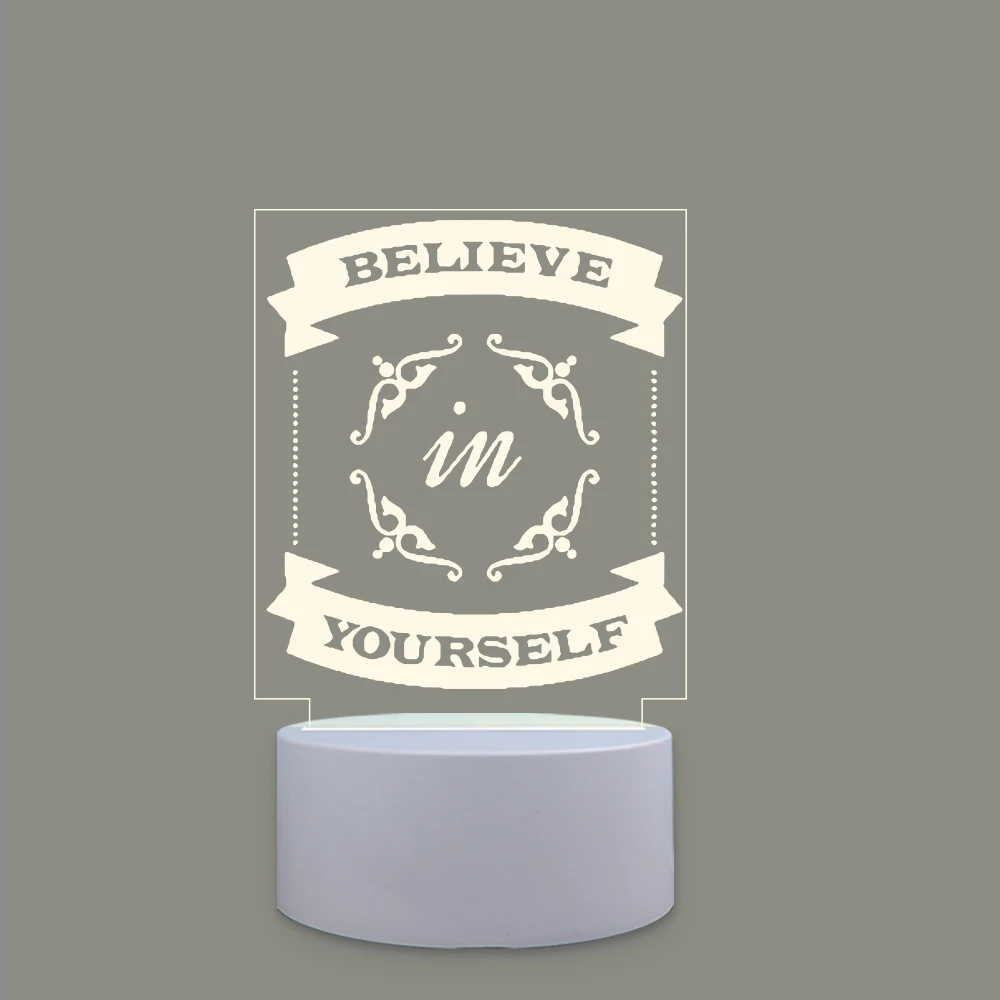 Motivational sentence 3D Led Night Light Mange Avatar Room Decor Gift