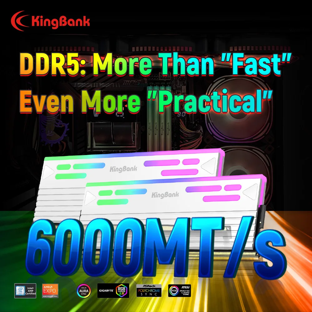KingBank DDR5 32GB 6000MHz RGB RAM 16GBx2