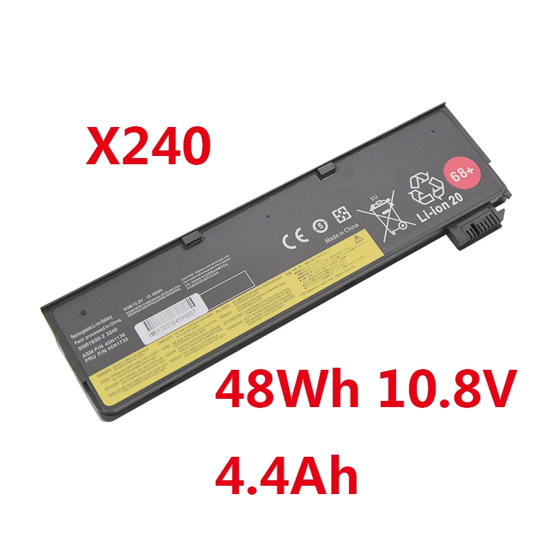 Laptop Battery 48Wh 10.8V For Lenovo Thinkpad X240 X260 X270 X250 L450 T450 T470P T450S T440S K2450 W550S 45N1136 45N1738 4.4Ah