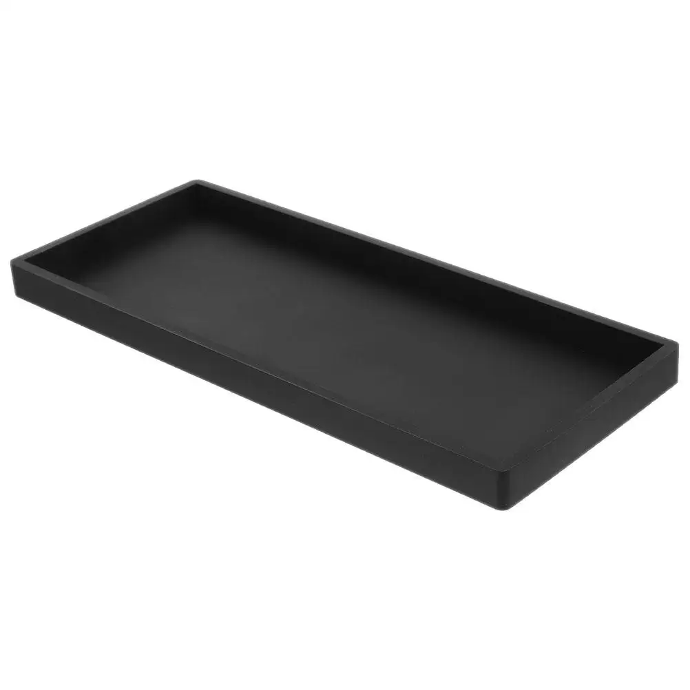 

Silicone Bathroom Vanity Tray 10x20cm Black Rectangular Storage Organizer for Cosmetics Jewelry Hotel Home Multi-function