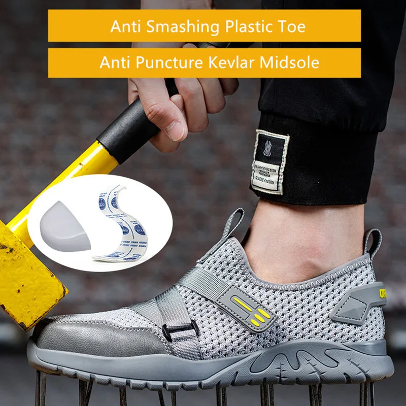 Summer Safety Shoes Breathable Work Shoes Anti Puncture boot Work Shoes with steel toe Indestructible Shoes Work Safety Sneakers