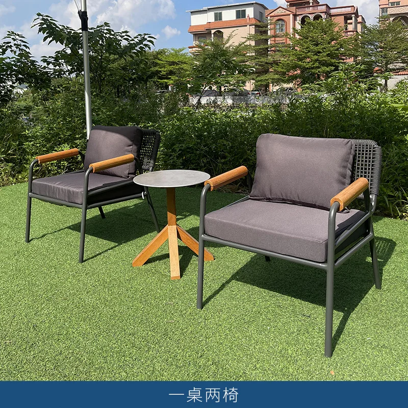 

Beach seaside courtyard villa rattan sofa rooftop community waterproof and sunscreen furniture