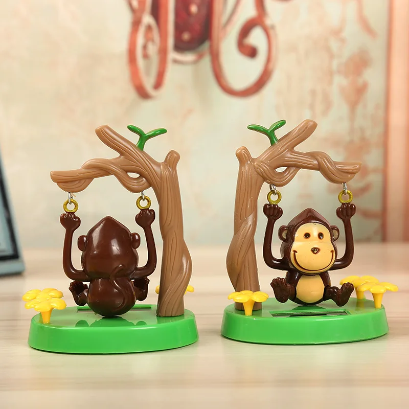 Acessórios de energia solar balançando cabeça boneca balanço macaco presente criativo decoração interior acessórios do carro brinquedos engraçados 1 pçs