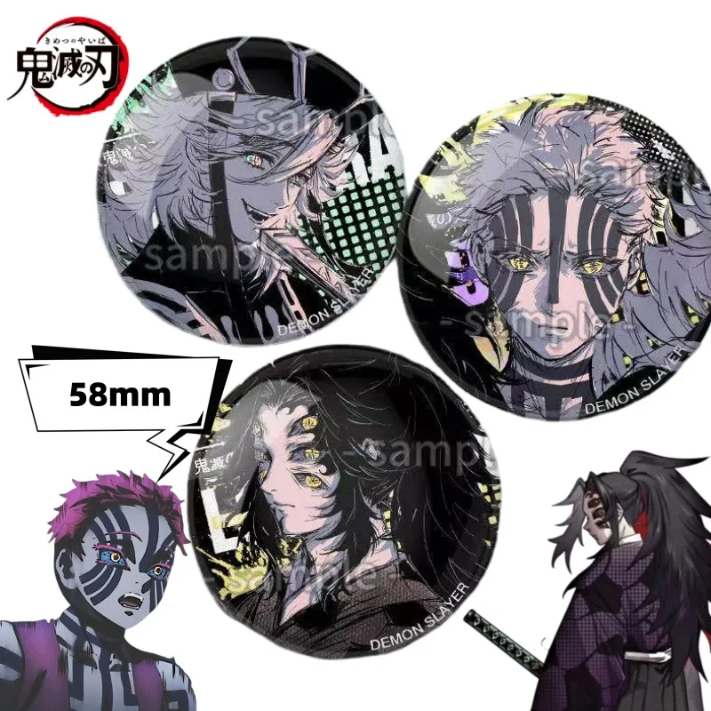 شيطان القاتل Akaza Kokushibou أنيمي شخصية كرتونية نمط شارة لامعة ، دبوس شخصي للحقائب ، الديكور ، هدية المهرجان #1