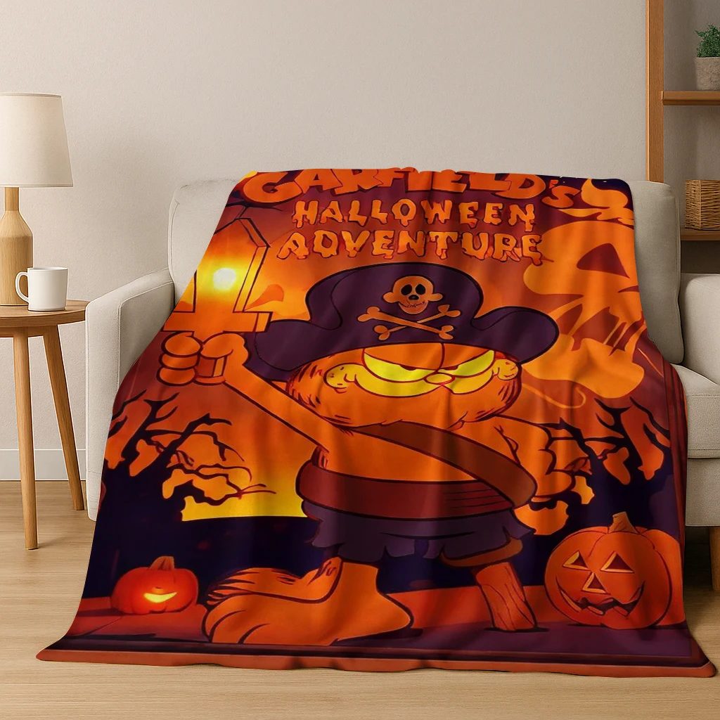 3D Funny G-Garfield Cartoon Flannel Blanket,Warm and Cozy Soft Throw Blanket for Home Bedroom Bed Sofa Picnic Cover Gift Kids