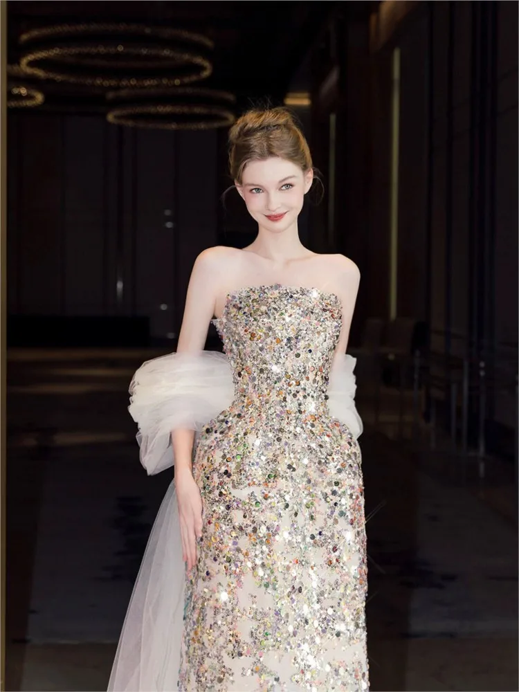 The Sparkling Light niche toasting banquet will feature sequined candy-colored dresses