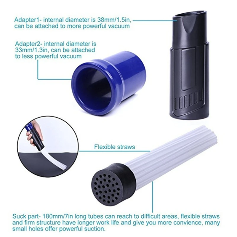 Universal Vacuum Cleaner Parts Dust Cleaner Straw Tubes Dirt Remover Suction Brush for Air Vents Keyboards