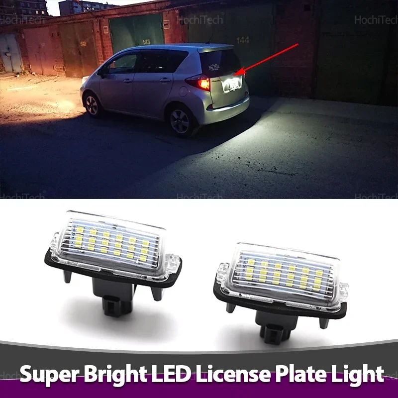 Canbus White For Toyota Yaris/Vitz Camry Corolla Prius C Ractis Verso S 2Pcs DC12V LED License Number Plate Light Lamp LED White