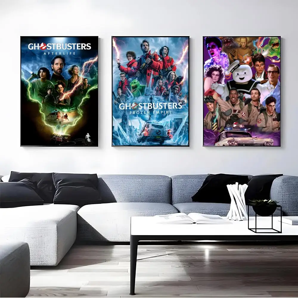 Movie Ghostbusters Poster Self-adhesive Art Waterproof Paper Sticker Coffee House Bar Room Wall Decor