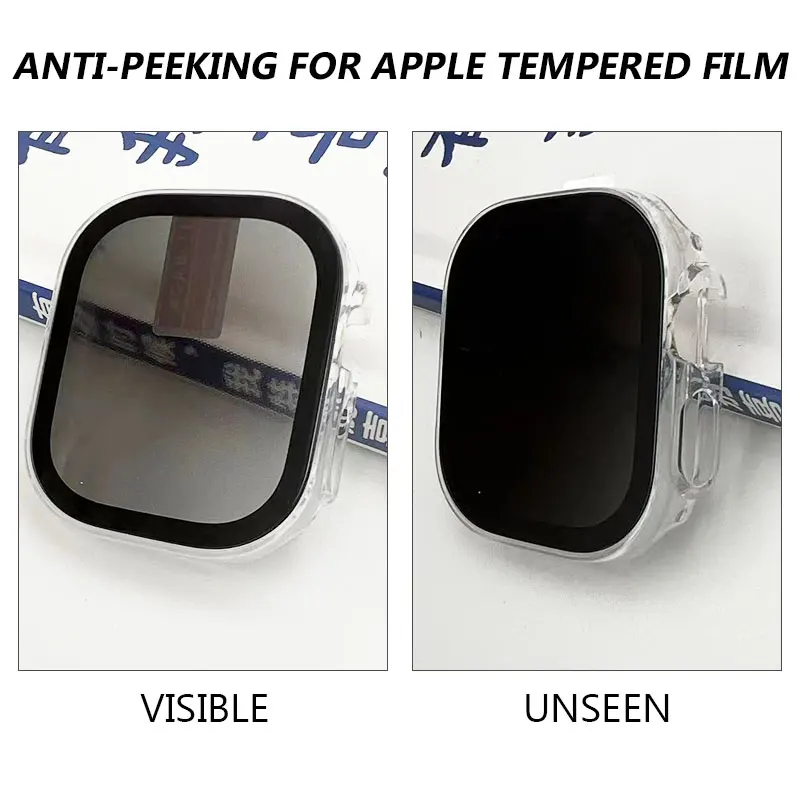 Anti-Spy Screen Protector for Apple Watch ultra 49mm case Tempered Glass Private Cover iWatch series 8 SE 7 6 45mm 41mm 44mm 40