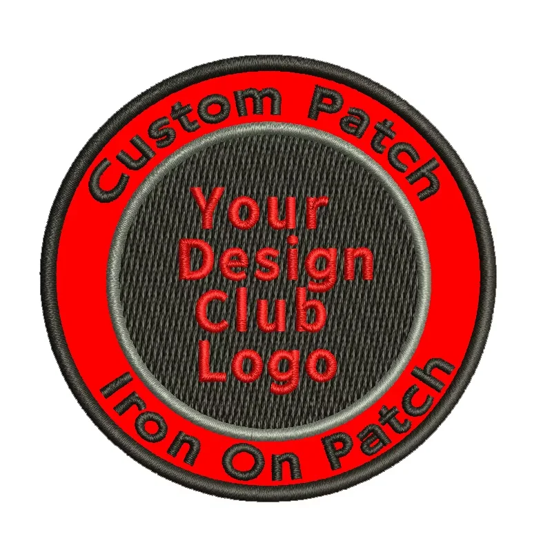 

Custom Embroidered Patches Iron On Patches Logo Team Group Name Personalized Custom Patch Fusible Hook & Loop Patch For Clothing