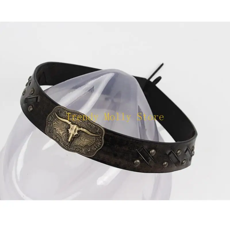 

Сменная лента для ковбойской шляпы в западном стиле, вязаная крючком, с заклепками, декоративная лента для женской ковбойской шляпы