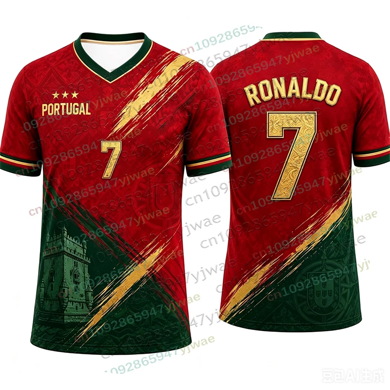 2026 New Arrival Special Edition Ronaldo 7 Football Jersey Oversize Sport Training Uniform Soccer Jersey Adult Kids Set T-shirt