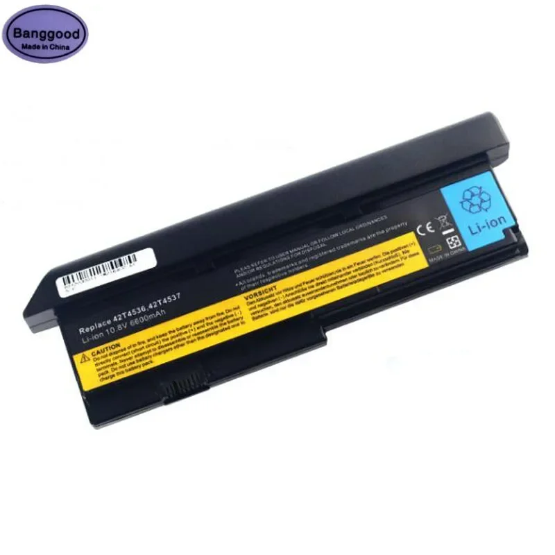 6600mAh Laptop Battery for Lenovo ThinkPad X200 X200s X201 Series 42T4834 42T4535 42t4543 42T4650 42T4534 43R9253 FRU 42T4538