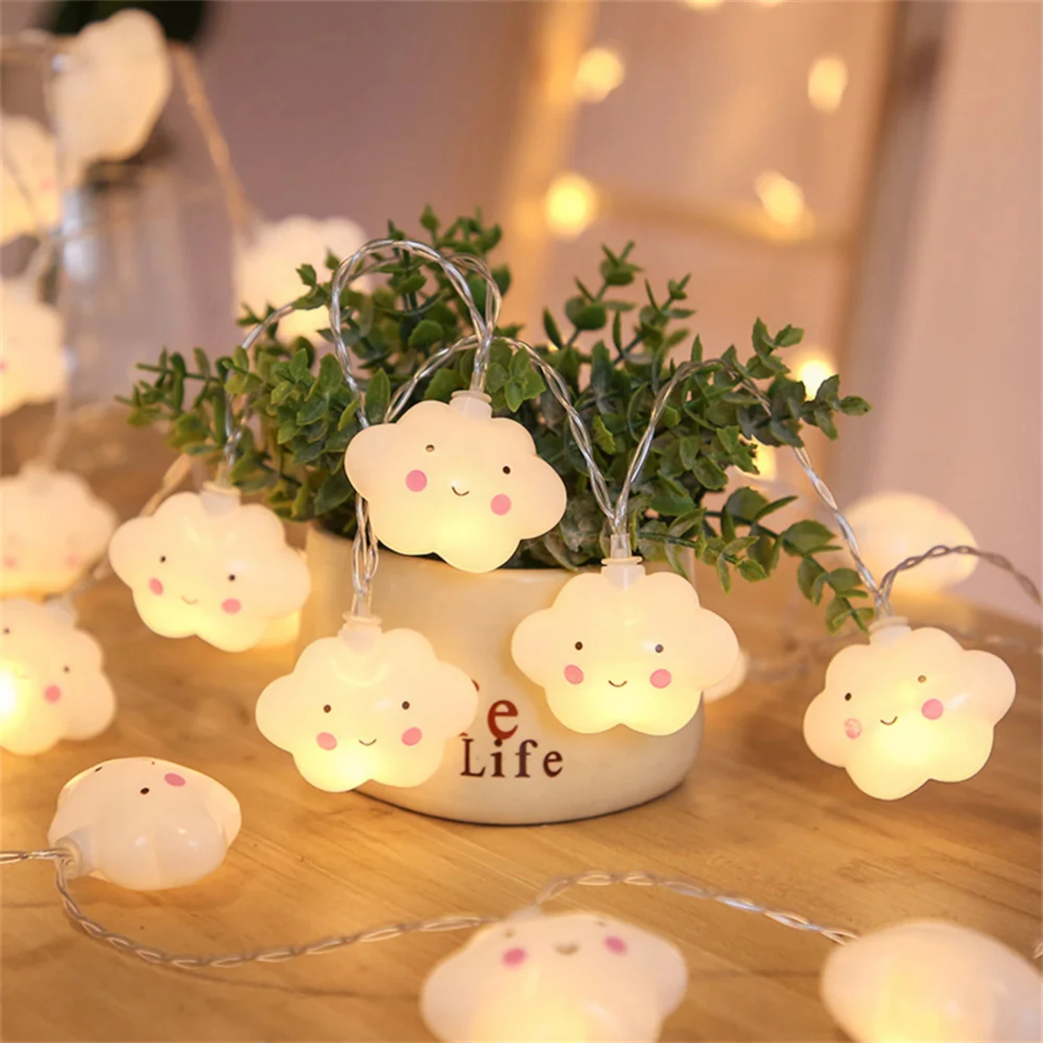 Cloud/Star Light String 10Ft 20,USB Powered Waterproof Little Night Light  Birthday Party Atmosphere Decoration Lighting Killua