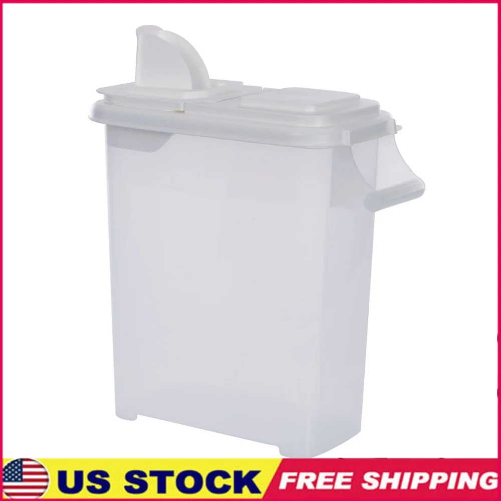 

32 Quart Pet Food Dispenser Clear Base Airtight Storage Bag-In Feature Flip Top Lid with Pour Spout Holds 32 lbs Kibble