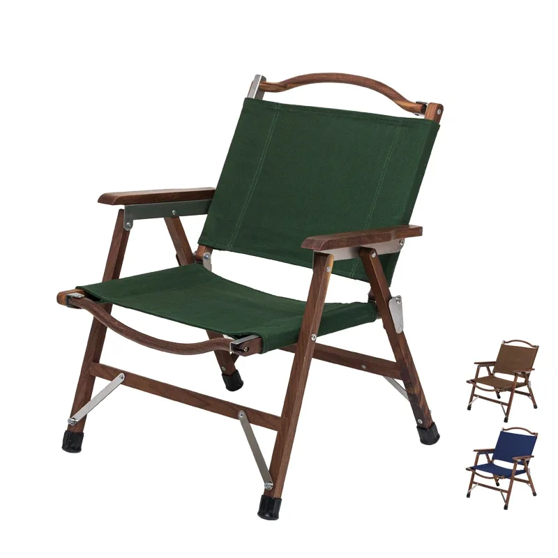 Outdoor Black Walnut Wooden Folding Chair Folding Stool Camping Portable Picnic Tables and Chairs