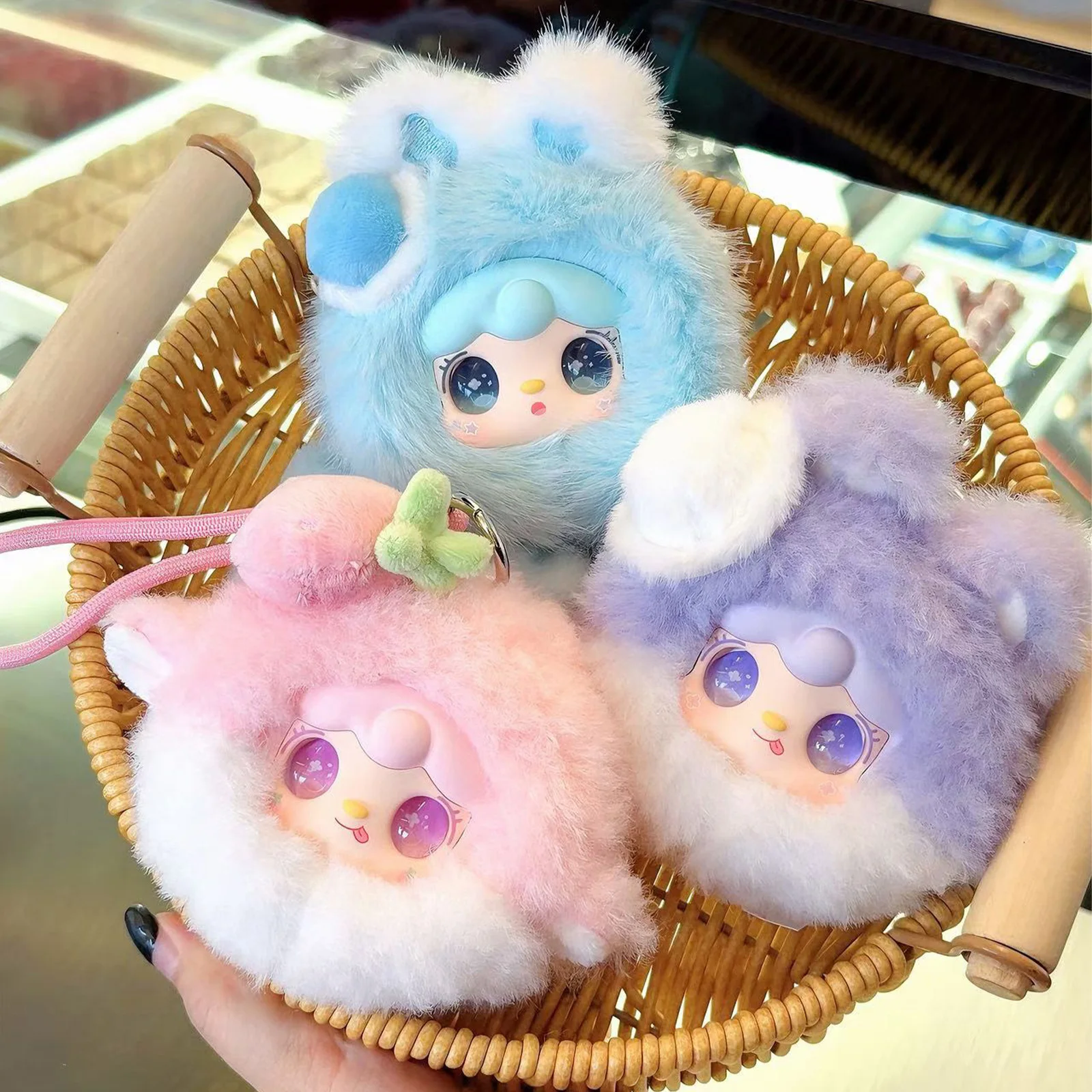 

Genuine Yooki Oxygen Heat Charging Station Mirror Comb Series Cute Plush Doll Keychain Bag Charm Gift For Girls Kids
