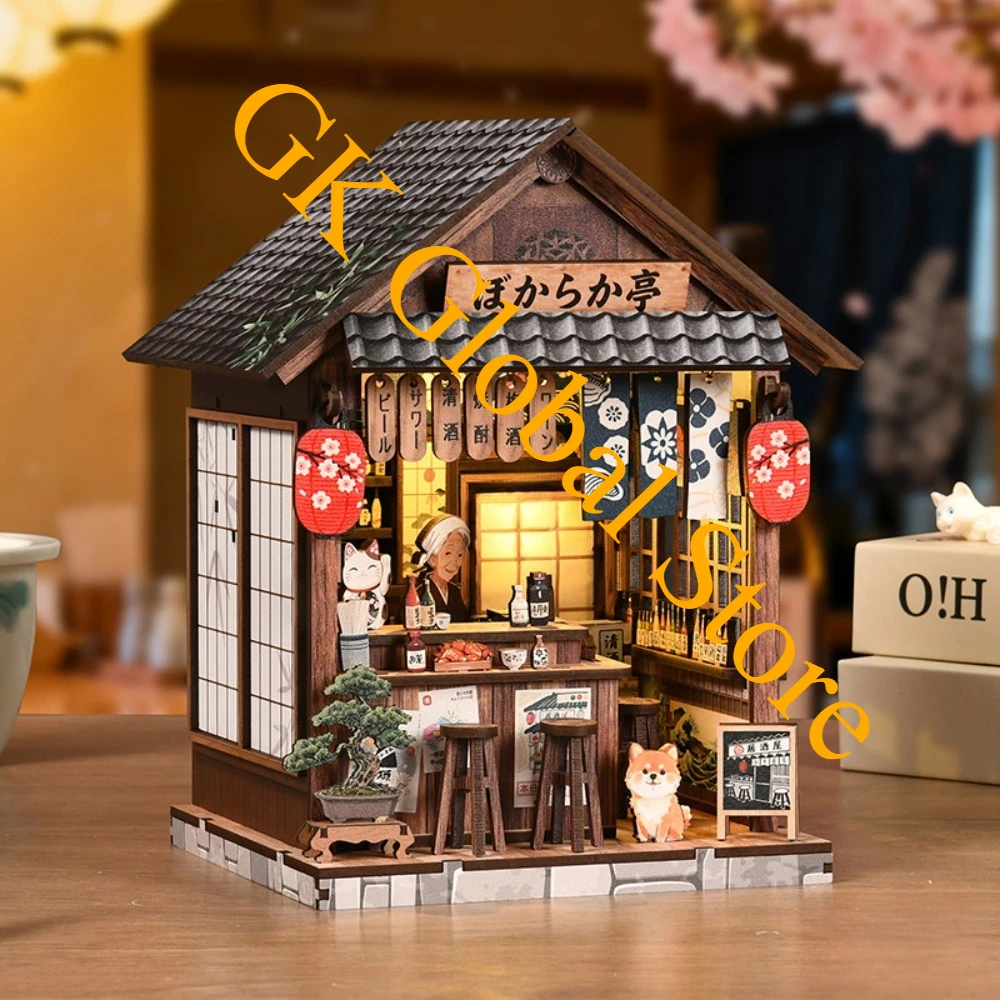 18cm Izakaya DIY Street View Building Blocks Assembling Building Blocks Desktop Decoration Ornaments Puzzle Gifts Toys