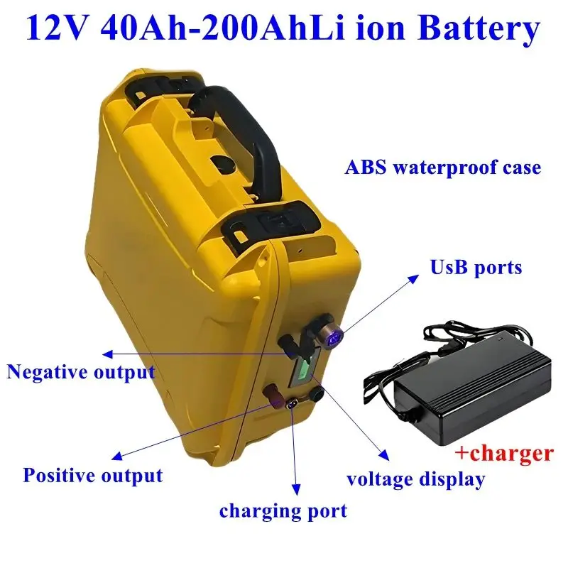 

waterproof 12v 80Ah 100ah 60Ah 150Ah lithium battery 12v 200ah li ion for Trolling Motor Fishing Inflatable Boat camping