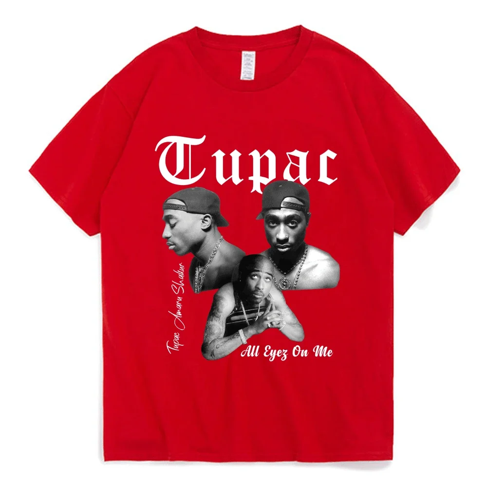 Rapper Tupac 2pac Graphic T Shirt Fashion High Quality Short Sleeves T-shirts Oversized Hip Hop Streetwear Men\'s Cotton T-shirt