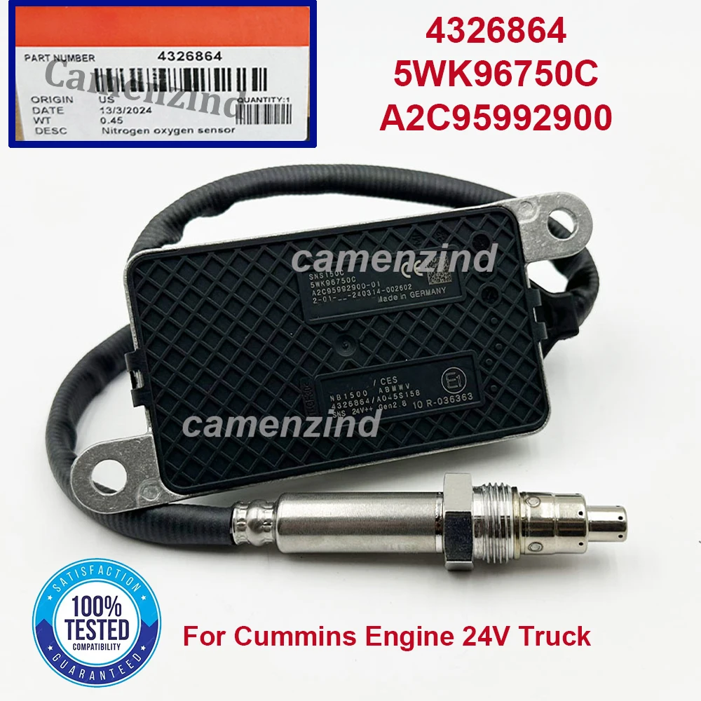 

New 4326864 5WK96750C 4326472 A2C95992900 Truck Nitrogen Oxide Sensor NOX Sensor for For C-ummins Engine 24V 5WK9 6750C