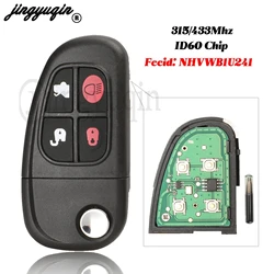 jingyuqin NHVWB1U241 For Jaguar X-Type S-Type 1999-2009 XJ XJR 315MHz 433MHz 4D60 Chip Flip Remote Key 4 Buttons Fo21 Blade