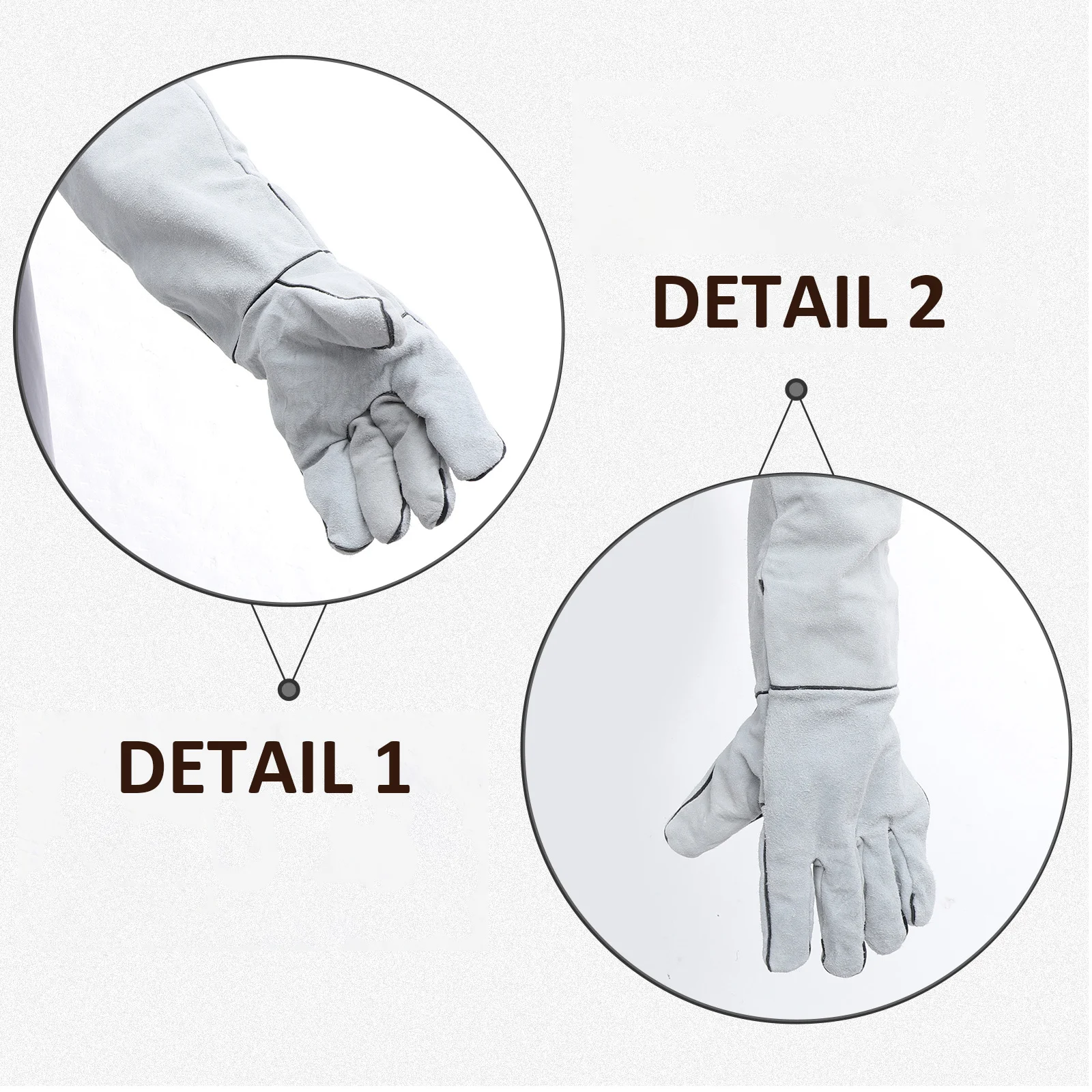 1 زوج قفازات مضادة للعض سميكة حماية جلد البقر للحيوانات الأليفة التعامل مع لحام شواء التخييم لحام مقاومة للحرارة قطع #4