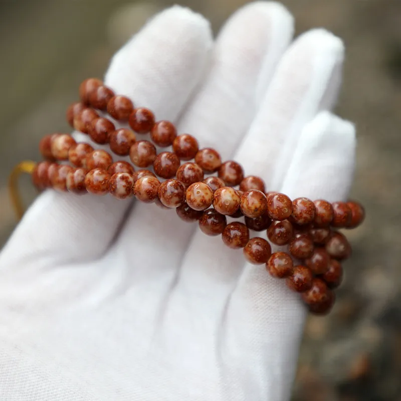7Mm Round Bead Red Jade And Moon Bodhi Bracelet Women