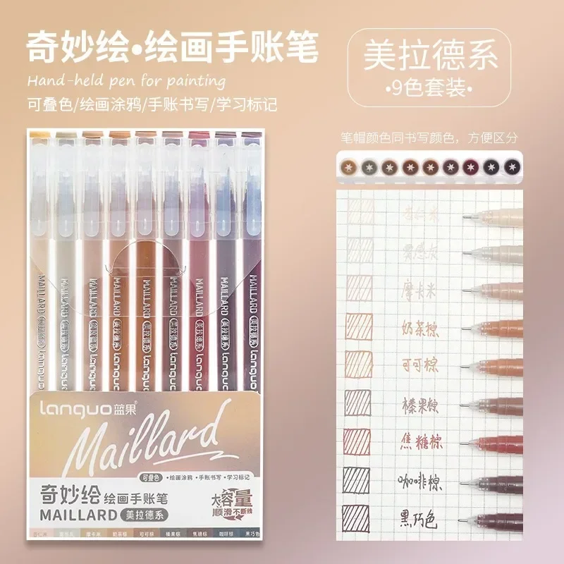 6/198 Colors Morandi Gel Pen Student Diary Scrapbook Painting DIY Gel Pen Set Color Drawing Doodling Art Markers School Supplies