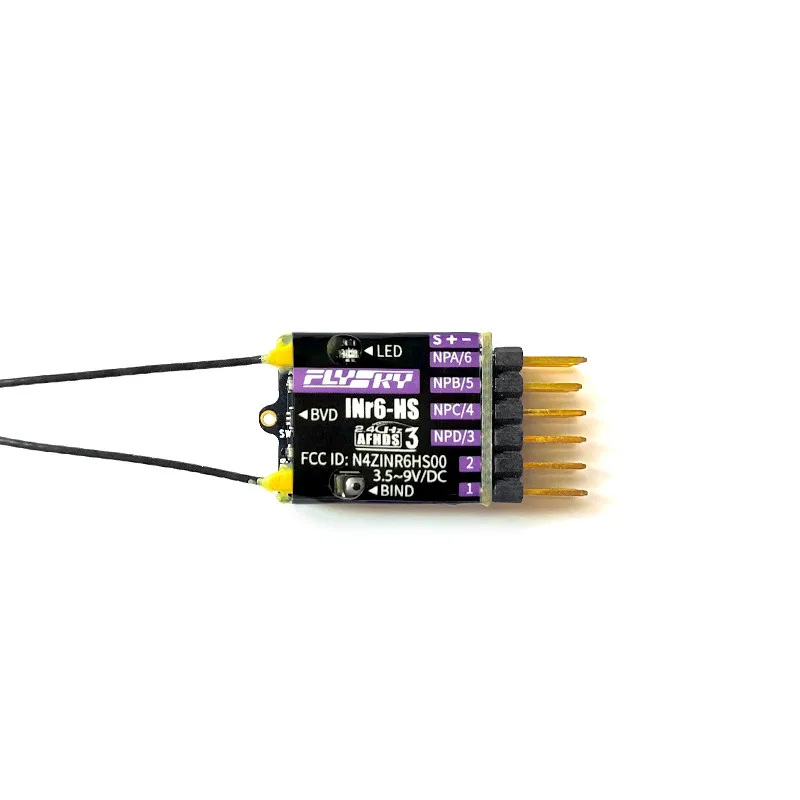 

FlySky INr6-HS AFHDS3 2.4GHz Dual Antenna Receiver Micro Receiver For Remote Control Drone/Rc Model Parts