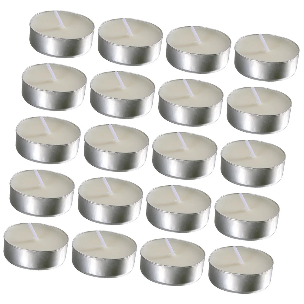 50 Pcs Round Scented Tea Lights Candles Household Mini Smokeless White Tealight Paraffin Travel