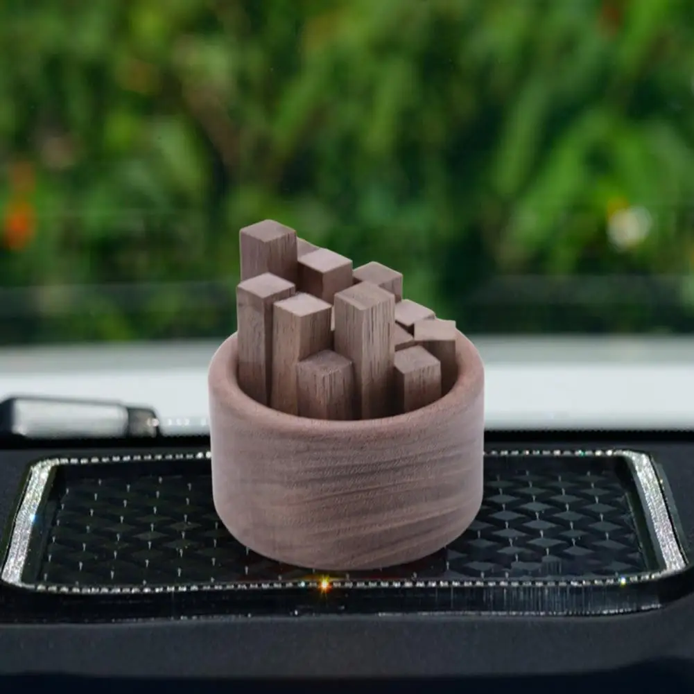 Wooden Aromatherapy Diffuser Car Essential Oil Diffuser Natural Wood Stick Fragrance Base Home Office Desktop Decoration