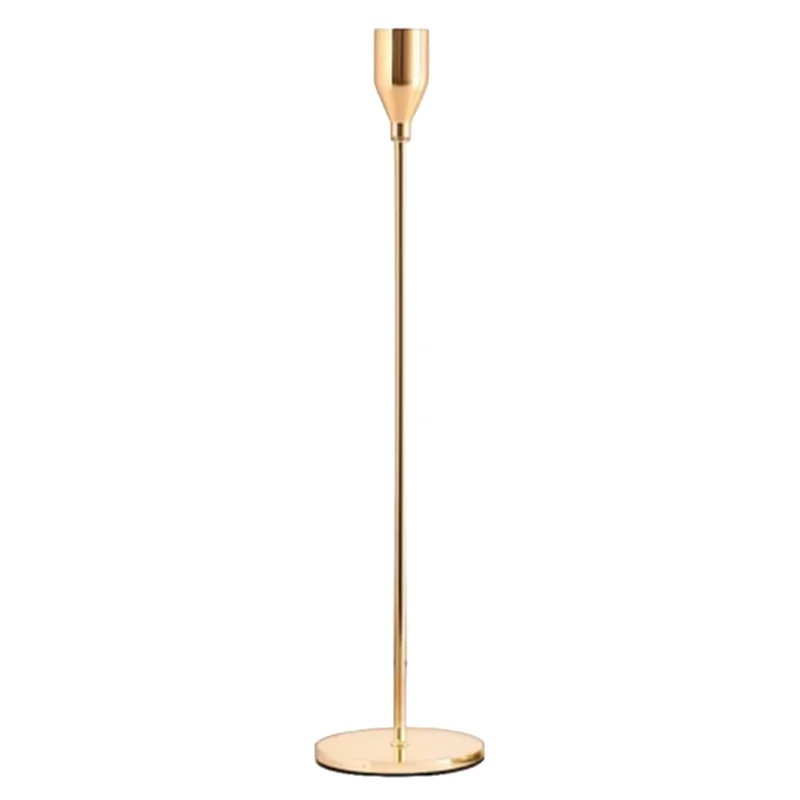 

A83F-3Pcs Metal Candle Holders Simple Golden Wedding Decoration Bar Living Room Decor Home Decor Candlestick
