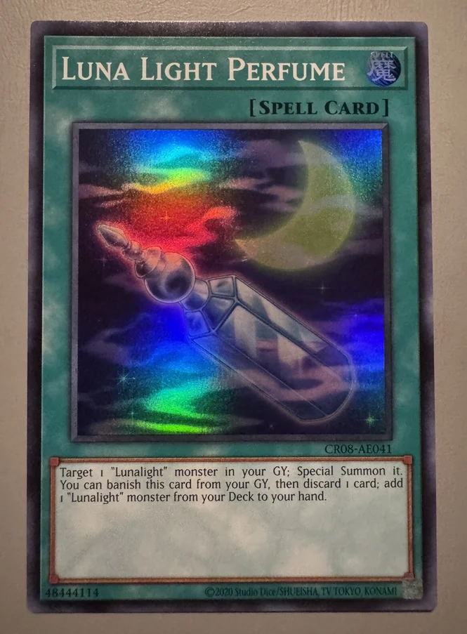 Yugioh KONAMI Duel Monsters CR08-AE041 Luna Light Perfume Super Asian English Collection Mint Card